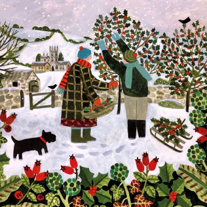 Museums & Galleries Gathering the Holly Pack of 8 Macmillan Charity Christmas Cards