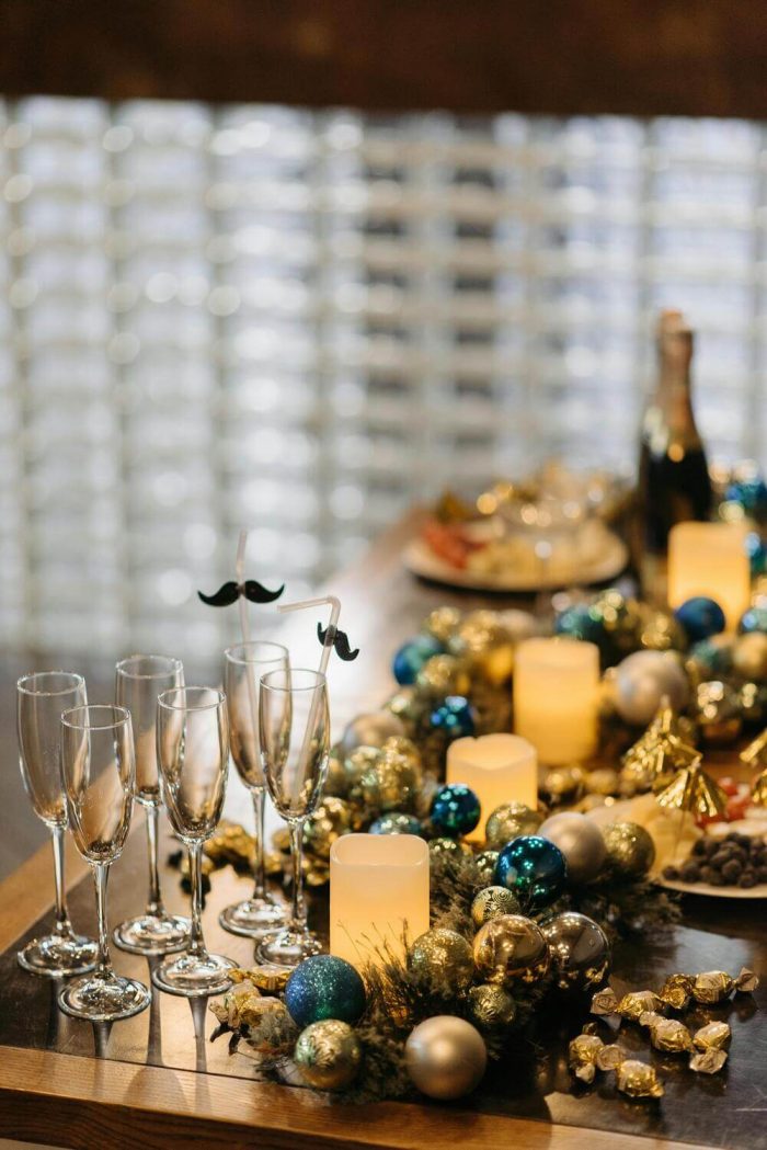 Add Christmas ornaments to your Christmas table