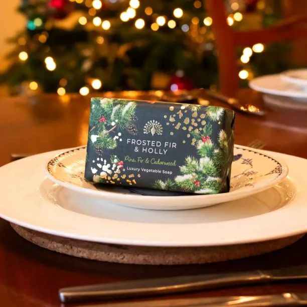 The English Soap Company
Christmas Tidings Frosted Fir and Holly Soap