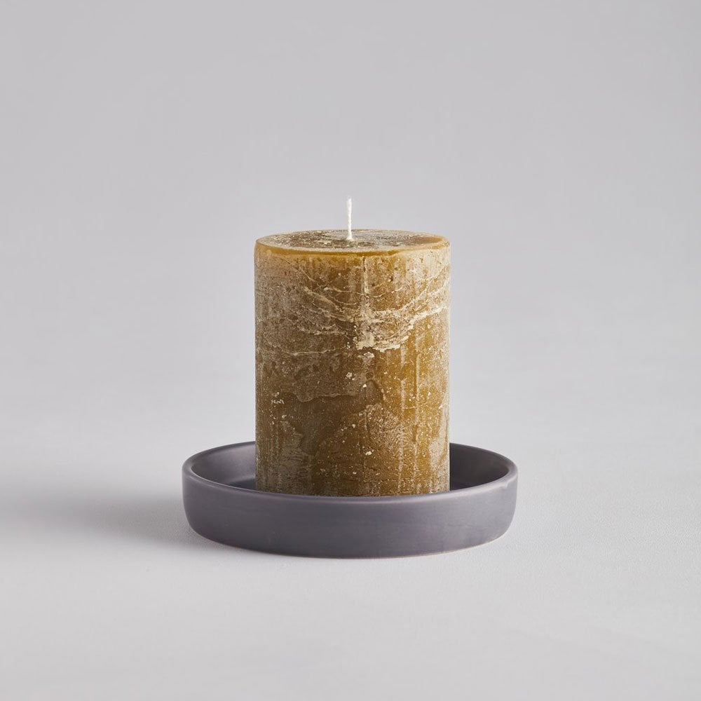 St Eval - Dark Grey Small Candle Plate