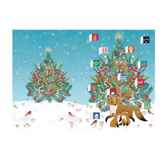 Roger la Borde Beneath the Tree Fox Advent calendar card
