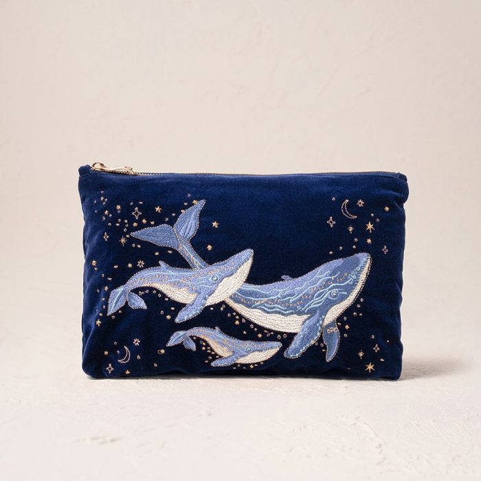 Elizabeth Scarlett
Mystical Whale Velvet Everyday Pouch - Navy