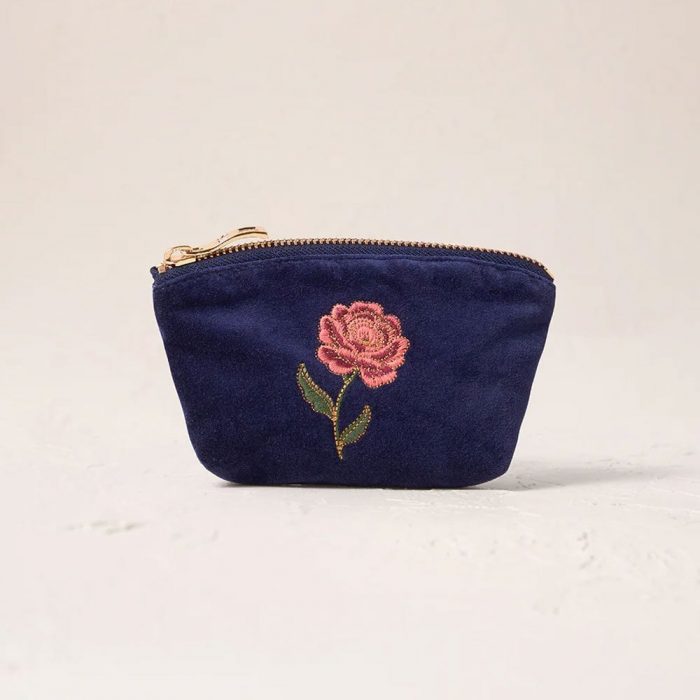 Elizabeth Scarlett
Rose Velvet Coin Purse - Navy