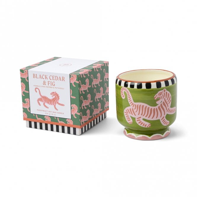 Paddywax
Tiger Black Cedar & Fig Soy Wax Candle