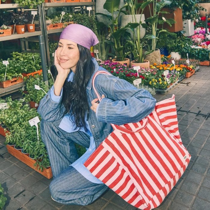 ROKA London
Marylebone Strawberry Stripe Cotton Canvas Tote Bag