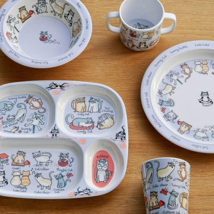 Tyrrell Katz
Cats Melamine Divider Plate, bowl, beaker, sippy cup and plate