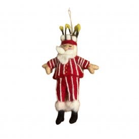 Dancing Santa Festive Felt Hanging Decoration