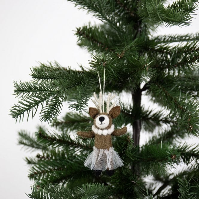 A World of Craft Deer with Necklace Felt Hanging Decoration