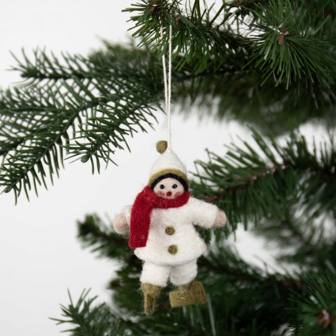 A World of Craft Everest Angel Skates Festive Felt Hanging Decoration