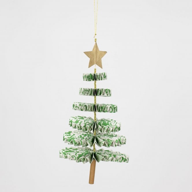 A World of Craft Gold Star  Fir Christmas Tree Paper Hanging Decoration