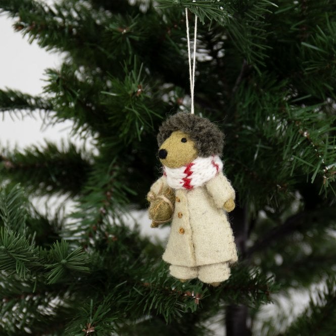 A World of Craft Hedgehog in Coat Felt Hanging Decoration