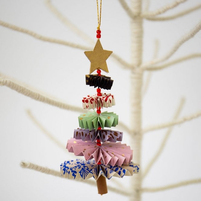 A World of Craft Multi Pattern Christmas Tree Paper Hanging Decoration