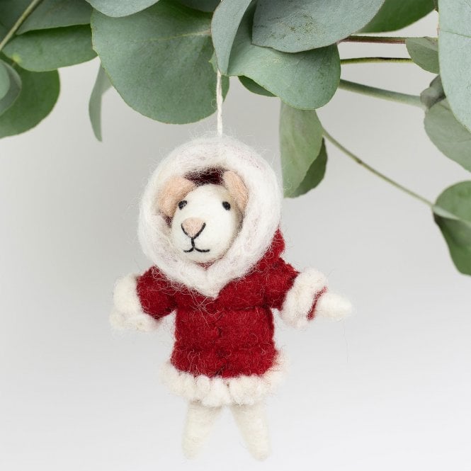 A World of Craft Santa Lady Festive Felt Mouse Hanging Decoration