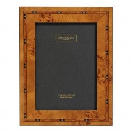 Brown Star Inlay Marquetry Photo Frame 4 x 6 Inch