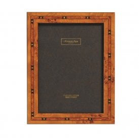 Brown Star Marquetry Narrow Frame 4 x 6 Inch