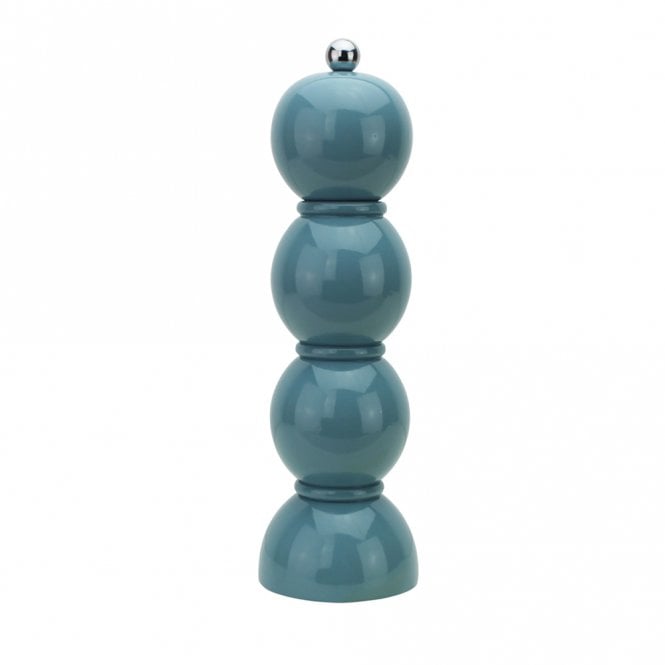 Addison Ross Chambray Blue Lacquer Bobbin Salt or Pepper Mill Grinder