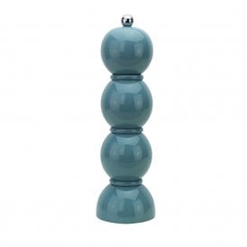 Chambray Blue Lacquer Bobbin Salt or Pepper Mill Grinder