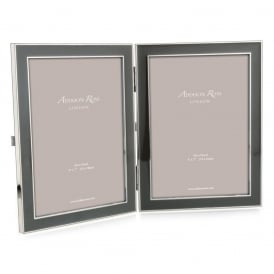 Chiffon Enamel & Silver Plated Double Photo Frame