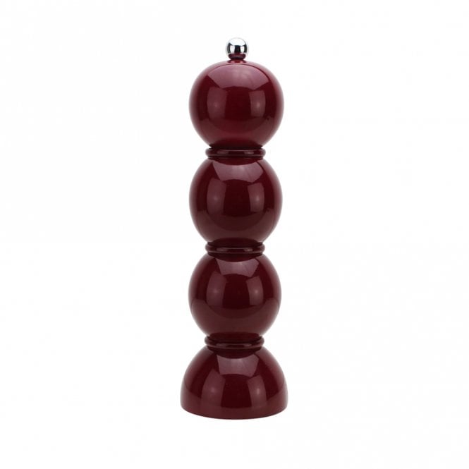 Addison Ross Deep Cherry Red Lacquer Bobbin Salt or Pepper Mill Grinder