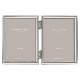 Fine Edged Silver Plated Double Photo Frame