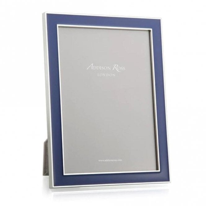 Addison Ross Navy Blue Enamel & Silver Frame 5 x 7 Inch