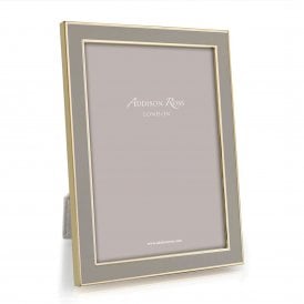 Taupe Enamel & Gold Plated Photo Frame 5 x 7 Inch