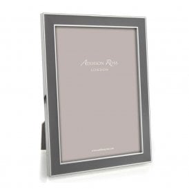 Taupe Enamel & Silver Frame 4 x 6 Inch