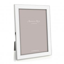 White Enamel & Silver Photo Frame 5 x 7 Inch