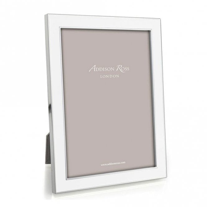 Addison Ross White Enamel & Silver Photo Frame 8 x 10 Inch