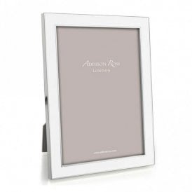 White Enamel & Silver Photo Frame 8 x 10 Inch