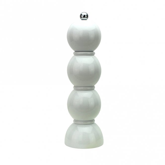 Addison Ross White Lacquer Bobbin Salt or Pepper Mill Grinder
