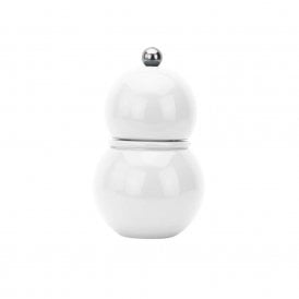 White Lacquer Chubbie Salt or Pepper Mill Grinder