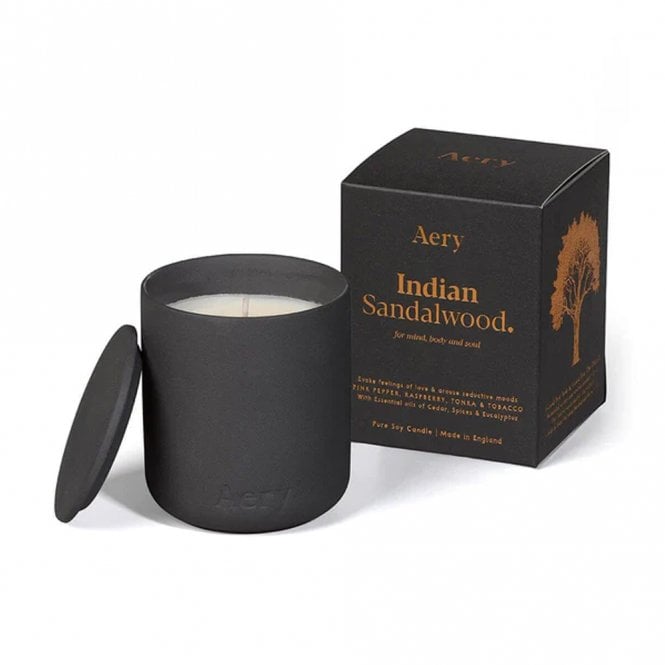 Aery Living Indian Sandalwood Candle - Pepper, Raspberry & Tonka