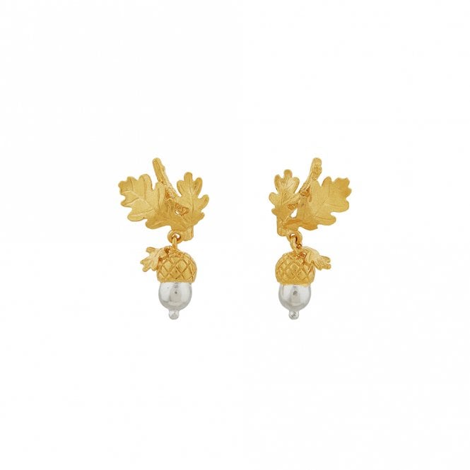 Alex Monroe 22ct Gold Plated Acorn Drop Earrings