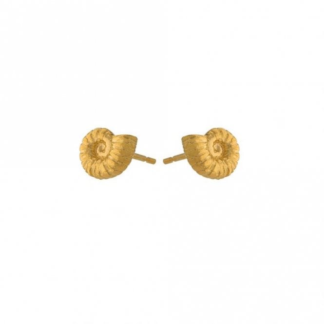 Alex Monroe 22ct Gold Plated Ammonite Stud Earrings