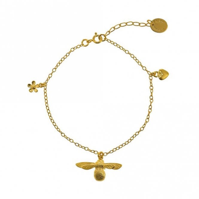 Alex Monroe 22ct Gold Plated Baby Bee Bracelet
