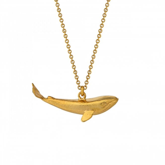 Alex Monroe 22ct Gold Plated Baby Blue Whale Necklace