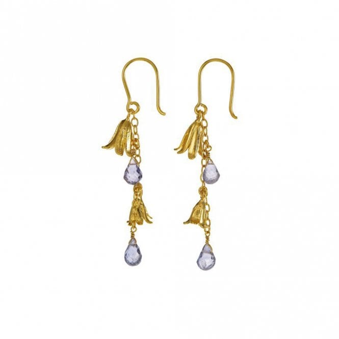 Alex Monroe 22ct Gold Plated Bluebell Drop Earrings