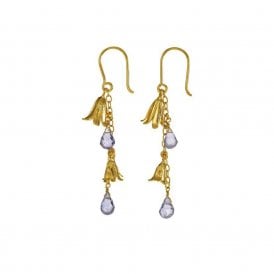 22ct Gold Plated Bluebell Drop Earrings