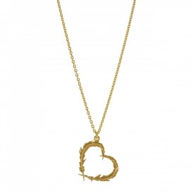 22ct Gold Plated Delicate Feather Heart Necklace