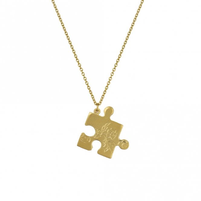 Alex Monroe 22ct Gold Plated Floral Puzzle Piece Necklace