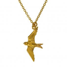 22ct Gold Plated Flying Swallow Necklace