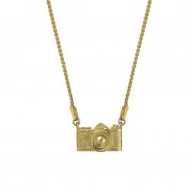 22ct Gold Plated In-line Vintage Camera Necklace