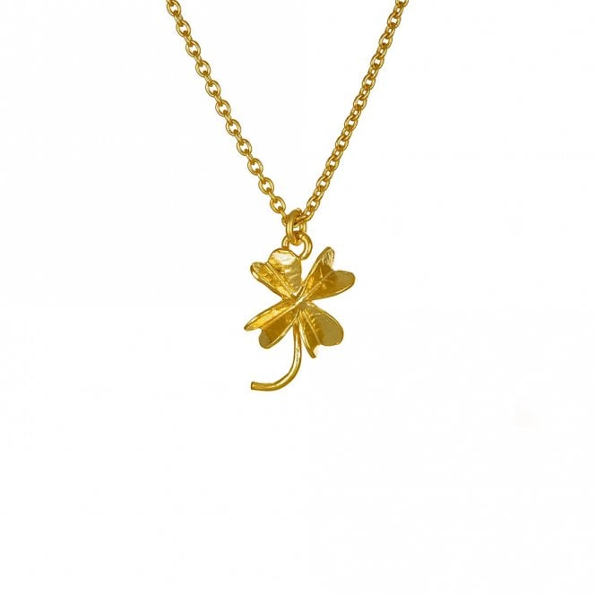 Alex Monroe 22ct Gold Plated Lucky Clover Necklace