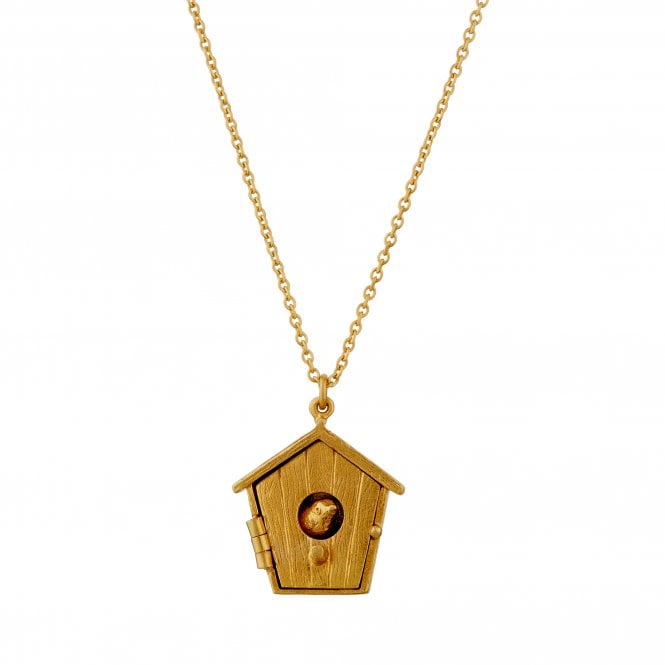 Alex Monroe 22ct Gold Plated Nesting Birdhouse Necklace