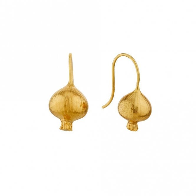 Alex Monroe 22ct Gold Plated Onion Hook Drop Earrings