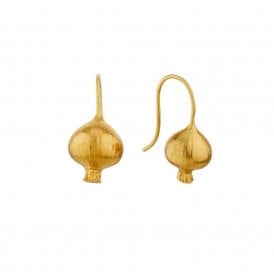 22ct Gold Plated Onion Hook Drop Earrings