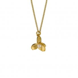 22ct Gold Plated & Pearl Cuckoo Flower Necklace