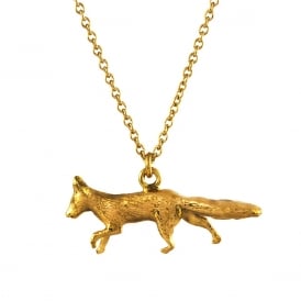 22ct Gold Plated Prowling Fox Necklace