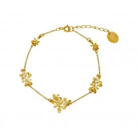 22ct Gold Plated Rosette Cluster In-Line Pathway Bracelet